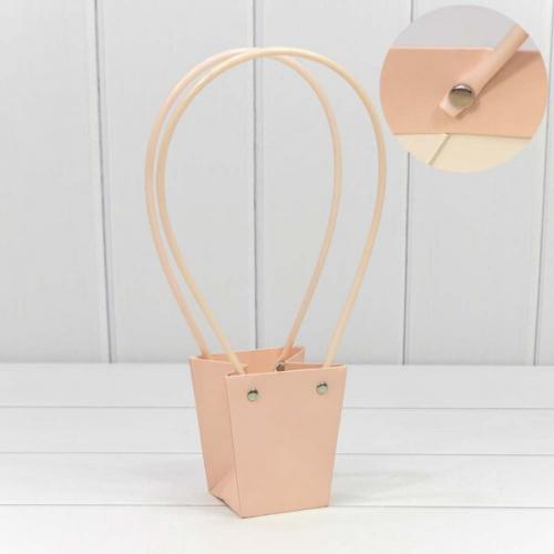 Пакет подарочный ваза для цветов 10*9*6.5 см Розовый 441049