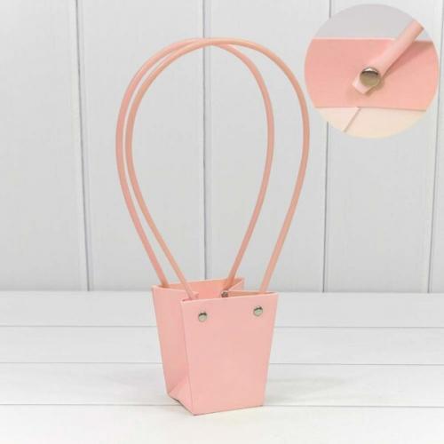 Пакет подарочный ваза для цветов 10*9*6.5 см Розовый 441049