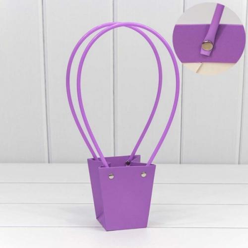 Пакет подарочный ваза для цветов 10*9*6.5 см Темно-сиреневый 441041