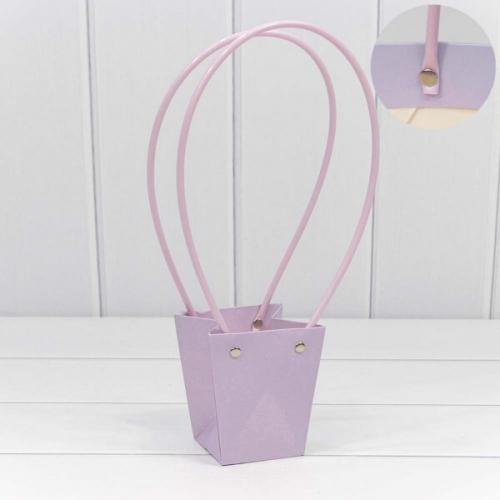 Пакет подарочный ваза для цветов 10*9*6.6 см Бледно-сиреневый 441048