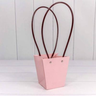 Пакет подарочный ваза для цветов 12.5*12*8 см Розовый 440778р