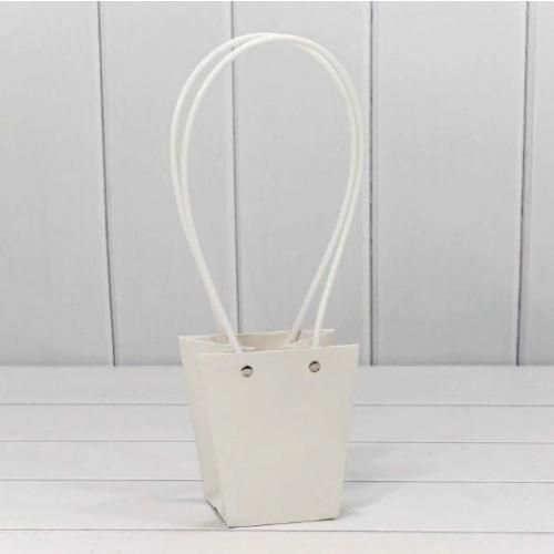 Пакет подарочный ваза для цветов 12.5*12*8 см Белый 44077819