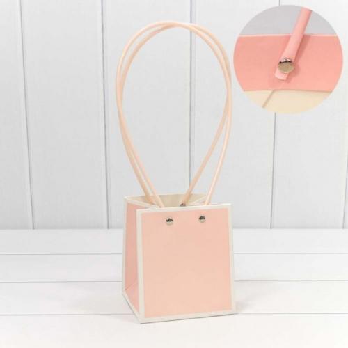 Пакет подарочный ваза для цветов 13*11.5*11.5 см Розовый 441074