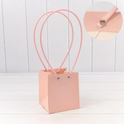 Пакет подарочный ваза для цветов 13*11.5*11.5 см Розовый 441074