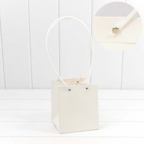 Пакет подарочный ваза для цветов 15*13*13 см Белый 441404