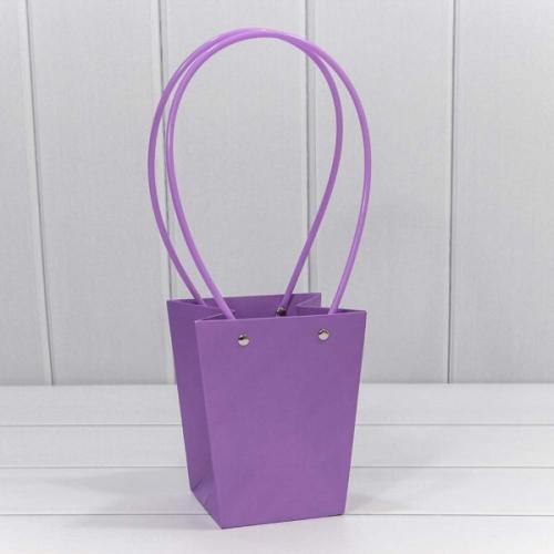 Пакет подарочный ваза для цветов 15.5*13.5*9.5 см Темно-сиреневый 445499