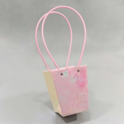 Пакет подарочный ваза для цветов 15.5*13*9.5 см Перламутр 445085