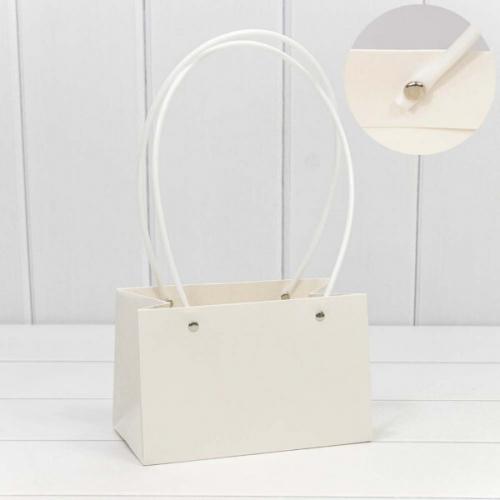 Пакет подарочный ваза для цветов 19*12*10.5 см Белый 441297