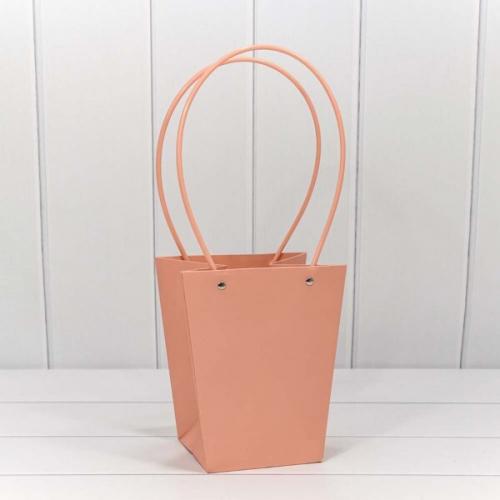 Пакет подарочный ваза для цветов 20*17*12 см Бежево-красный 4420485