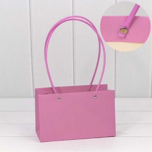 Пакет подарочный ваза для цветов 22*13.5*10.5 см Сиреневый 441584