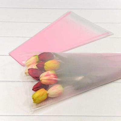 Пакет полипропиленовый для цветов 30*10*45 см Конус розовый 30 шт/уп ЦЕНА ЗА УПАКОВКУ
