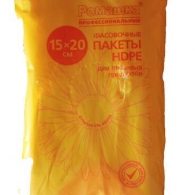 Пакеты фасовочные 15х20 см 8 мкм (условно 500 штук) Ромашка желтая 900191