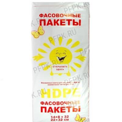 Пакеты фасовочные ПНД 14+8х32 см 7.5 мкм евроблок (условно 600 шт) Солнышко 90186