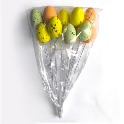 Пасхальный декор 'Яйцо на палочке' 2,5*3,5 см (12 штук) 172174