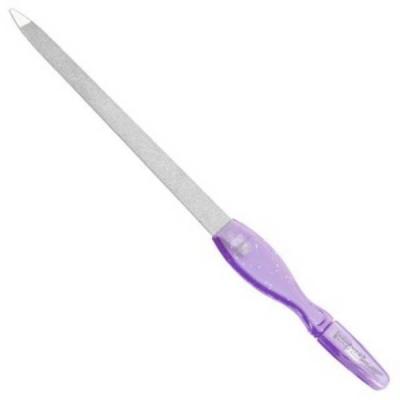 Пилка для ногтей 231-81063 пластиковая ручка с триммером, алмазное покрытие, длина 16 см