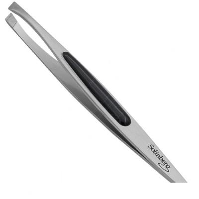 Пинцет 251-084 матовый, скошенное окончание с четкими гранями 9.2 см.