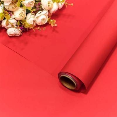 Пленка флористическая матовая в рулоне 58 см*10 м Корейская красный 440365к