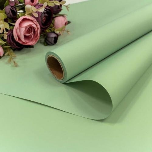 Пленка флористическая матовая в рулоне 58 см*10 м Корейская бледно-зеленый 441447