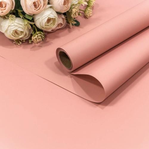 Пленка флористическая матовая в рулоне 58 см*10 м Корейская персиковый 442086
