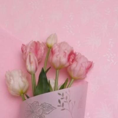 Пленка флористическая матовая в рулоне 60 см*10 м Блум розовый жемчуг 621919