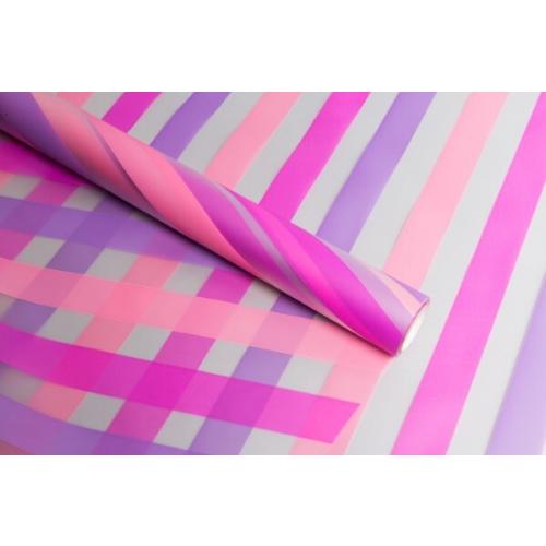 Пленка флористическая матовая в рулоне 60 см*10 м Премиум Радуга фуксия 622525