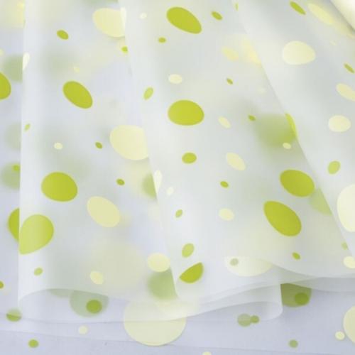 Пленка флористическая матовая в рулоне 70 см*10 м Серпантин желтый нежный/салатовый 621921