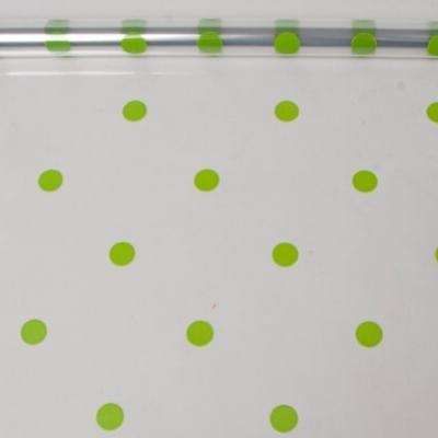 Пленка упаковочная прозрачная с рисунком для цветов и подарков в рулоне Горошины 70 см Салатовый