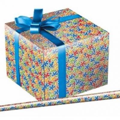 Пленка упаковочная прозрачная с рисунком для цветов и подарков в рулоне Колорит  70 см*10 м 40 мкм