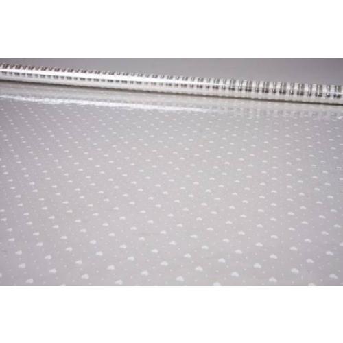 Пленка упаковочная прозрачная с рисунком для цветов и подарков в рулоне Мелкие сердца 70 см*8 м Белый