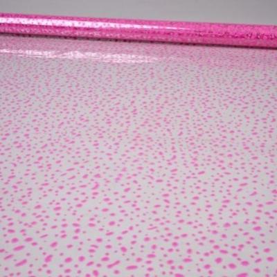 Пленка упаковочная прозрачная с рисунком для цветов и подарков в рулоне Мошка 70 см*8 м розовый