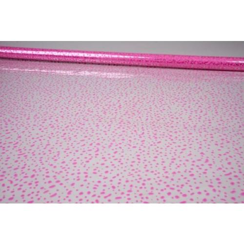 Пленка упаковочная прозрачная с рисунком для цветов и подарков в рулоне Мошка 70 см*8 м розовый