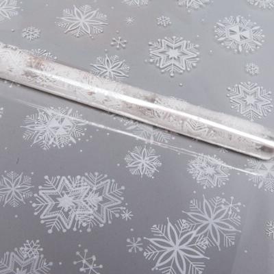 Пленка упаковочная прозрачная с рисунком для цветов и подарков в рулоне Салютики 70 см*10 м Белый
