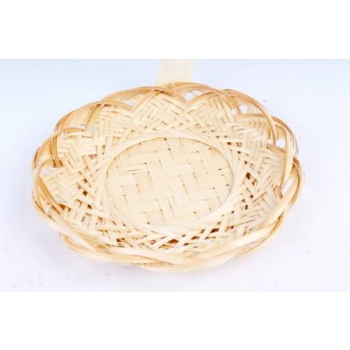 Плошка плетеная (бамбук) 19*3 см Тарелка натуральная 566302