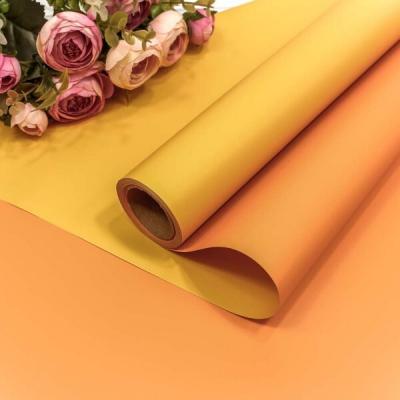 Плёнка флористическая матовая в рулоне двухсторонняя 58 см*10 м Темно-желтый/оранжевый 60 мкм 1304/29