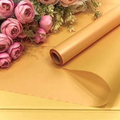 Плёнка флористическая с жемчужным отливом в рулоне 58 см*10 м Желтый 50 мкм 4439211