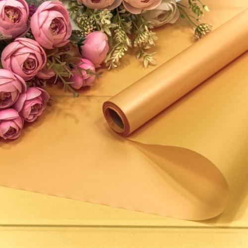 Плёнка флористическая с жемчужным отливом в рулоне 58 см*10 м Желтый 50 мкм 4439211