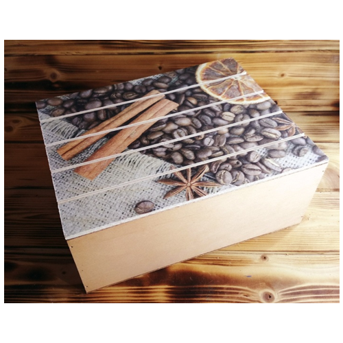 Подарочная коробка деревянная (20*20*11 см) Корица 23065