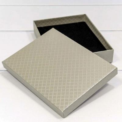 Подарочная коробка прямоугольник 16*12*3.4 см Ромбики серый 440817