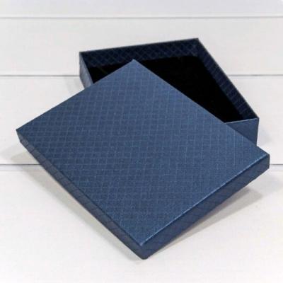 Подарочная коробка прямоугольник 16*12*3.4 см Ромбики синий 440818