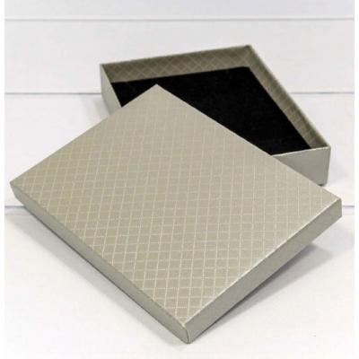 Подарочная коробка прямоугольник 16*12*3.4 см Ромбики серый 440817