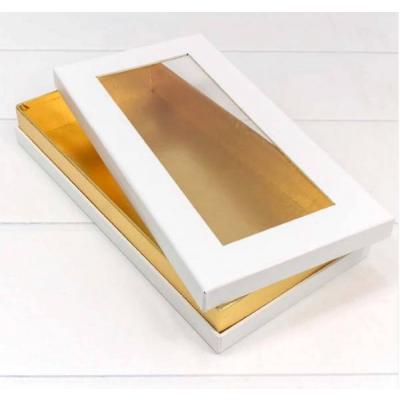 Подарочная коробка прямоугольник 30*15.5*4.5 см С окном белый с золотом 4464102