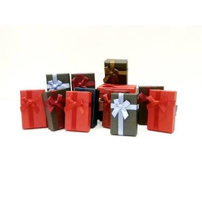 Подарочная коробка прямоугольник 8*5*2.5 см Ассорти с бантом 24 шт 49323, цена за шт