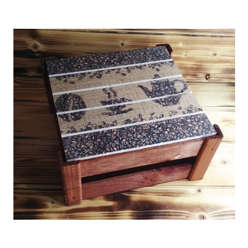 Подарочная коробка реечная 20*20*9 см Кофейный аромат 23061