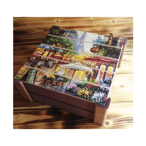 Подарочная коробка реечная 20*20*9 см После дождя 23062