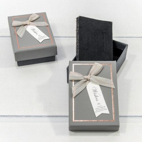 Подарочная коробка ювелирная 8*5*2.5 см Серый с бантом 443684