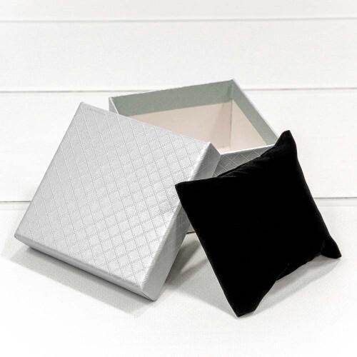 Подарочная коробка ювелирная Ромбики 9.5*9.5*5.5 см Серый 443447