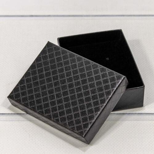 Подарочная коробка ювелирная Ромбики 9*7*3 см Черный 441085