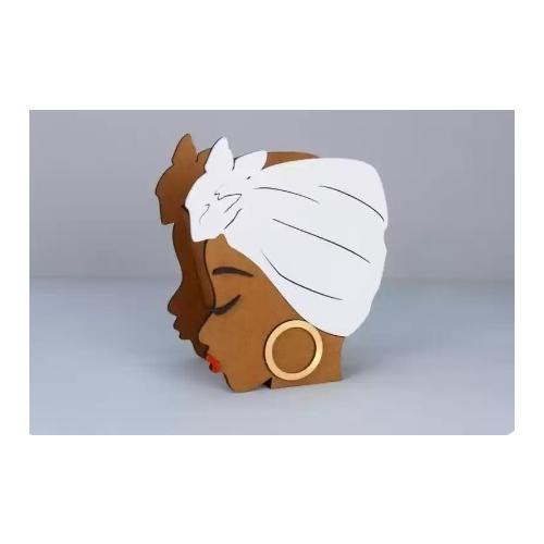 Подарочное кашпо деревянное 14.5*9*17 см Негритянка 15441