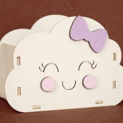 Подарочное кашпо деревянное 16*8.5*11.5 см Облачко 15287