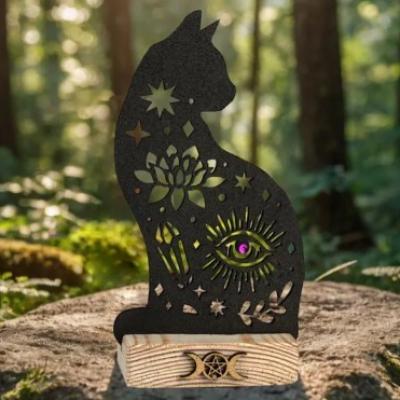 Подарочное кашпо деревянное 8.5*4*16.5 см Кошка от сглаза 154776